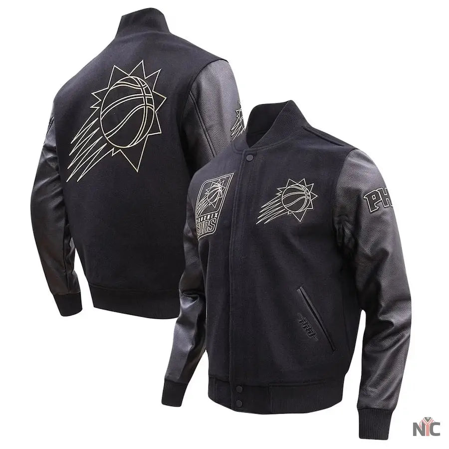 Phoenix Suns Gold Stitch Black Varsity Jacket NYC Jackets