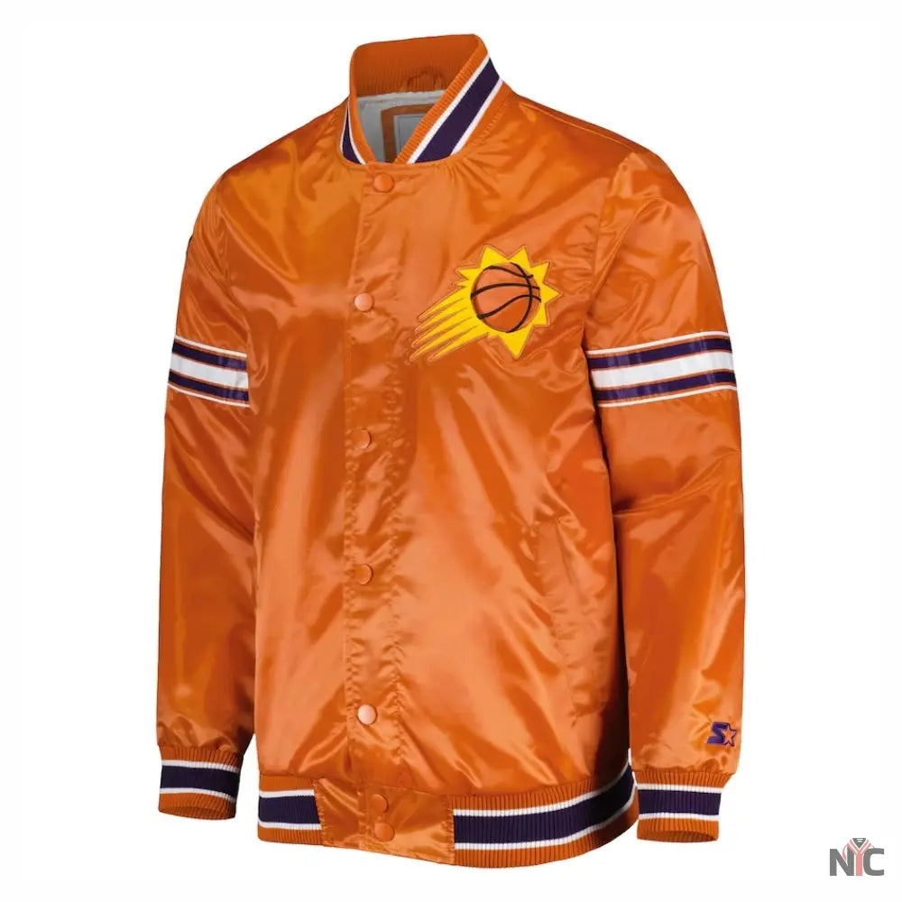 Phoenix Suns Pick & Roll Full-Snap Satin Varsity Jacket NYC Jackets