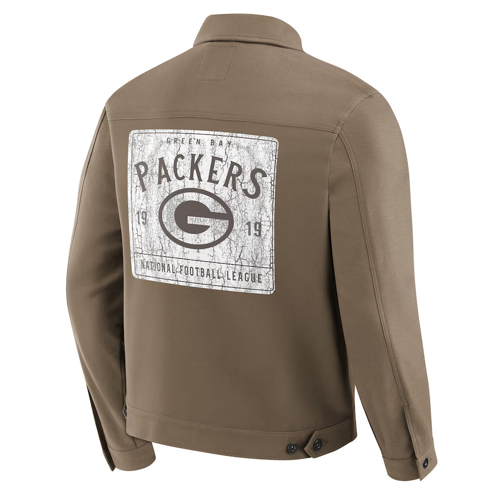 Green Bay Packers NFL x Darius Rucker Collection Trucker Full-Snap Jacket Jacket99