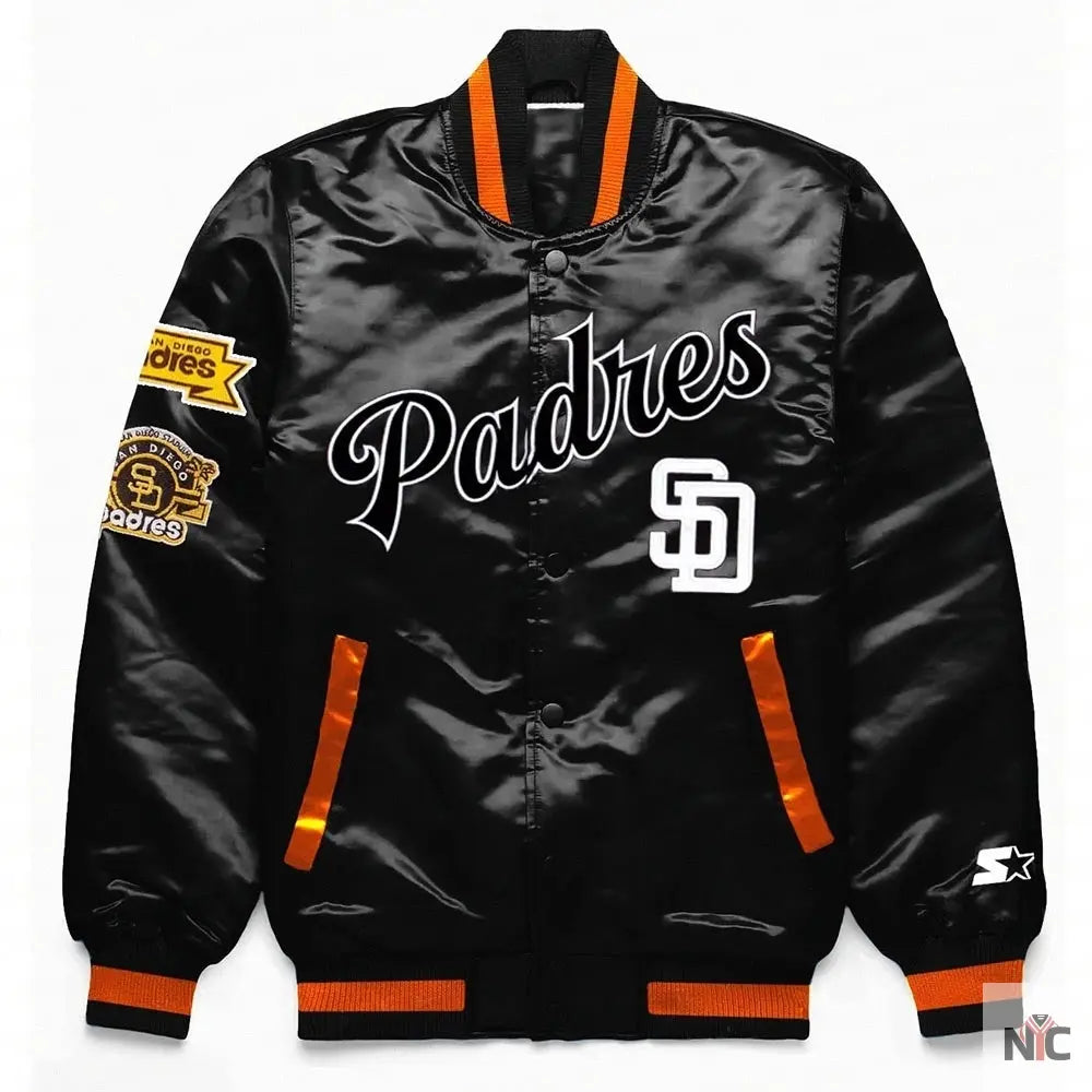 San Diego Padres Exclusive Black Satin Jacket NYC Jackets
