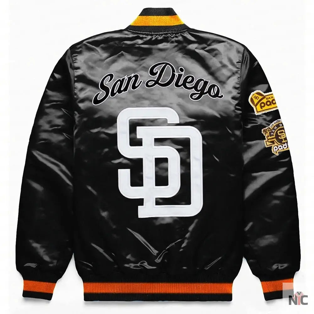 San Diego Padres Exclusive Black Satin Jacket NYC Jackets