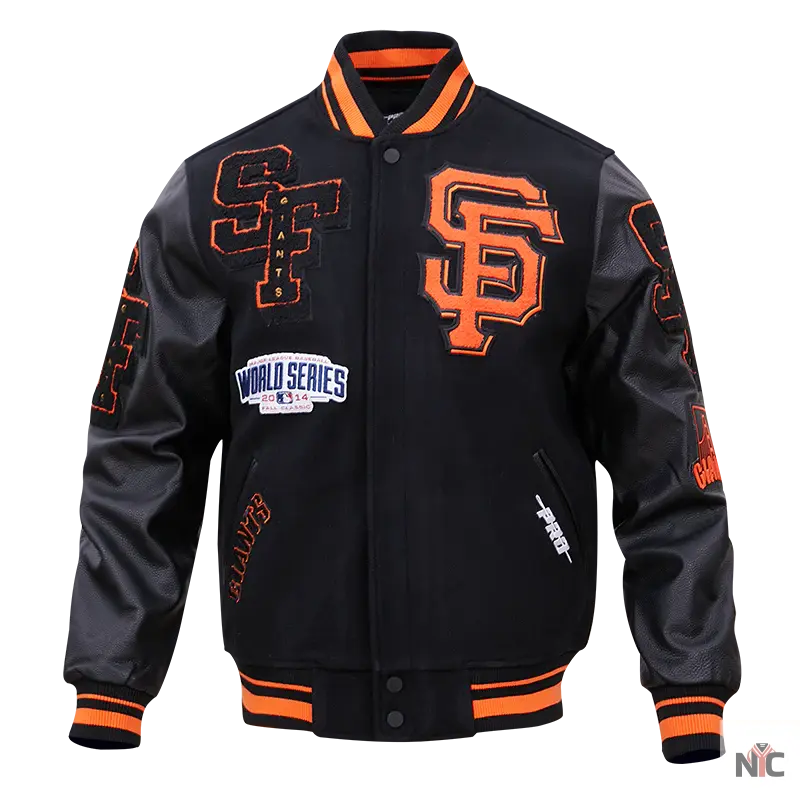 San Francisco Giants Mash Up Logo Varsity Jacket NYC Jackets