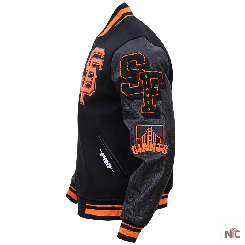 San Francisco Giants Mash Up Logo Varsity Jacket NYC Jackets