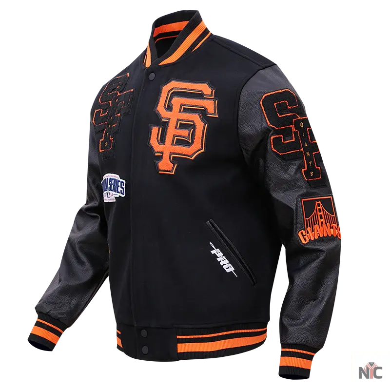 San Francisco Giants Mash Up Logo Varsity Jacket NYC Jackets
