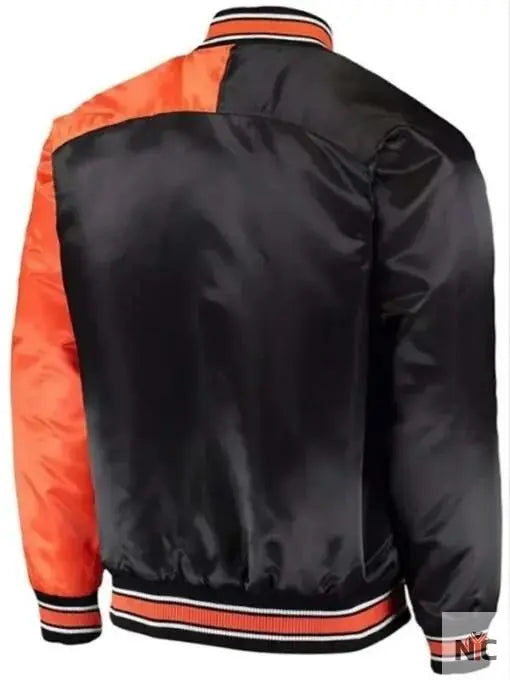 San Francisco Giants Stadium Black And Orange Varsity Jacket NYC Jackets