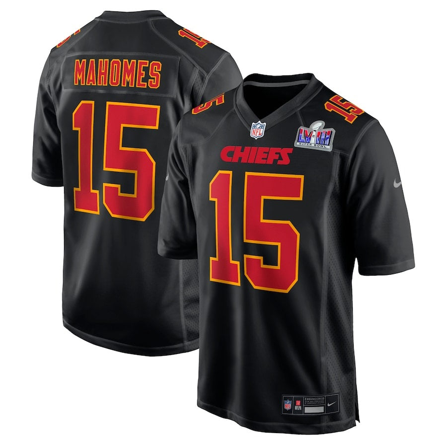 Patrick Mahomes Black Kansas City Chiefs Super Bowl LVIII Game Jersey USA Jackets