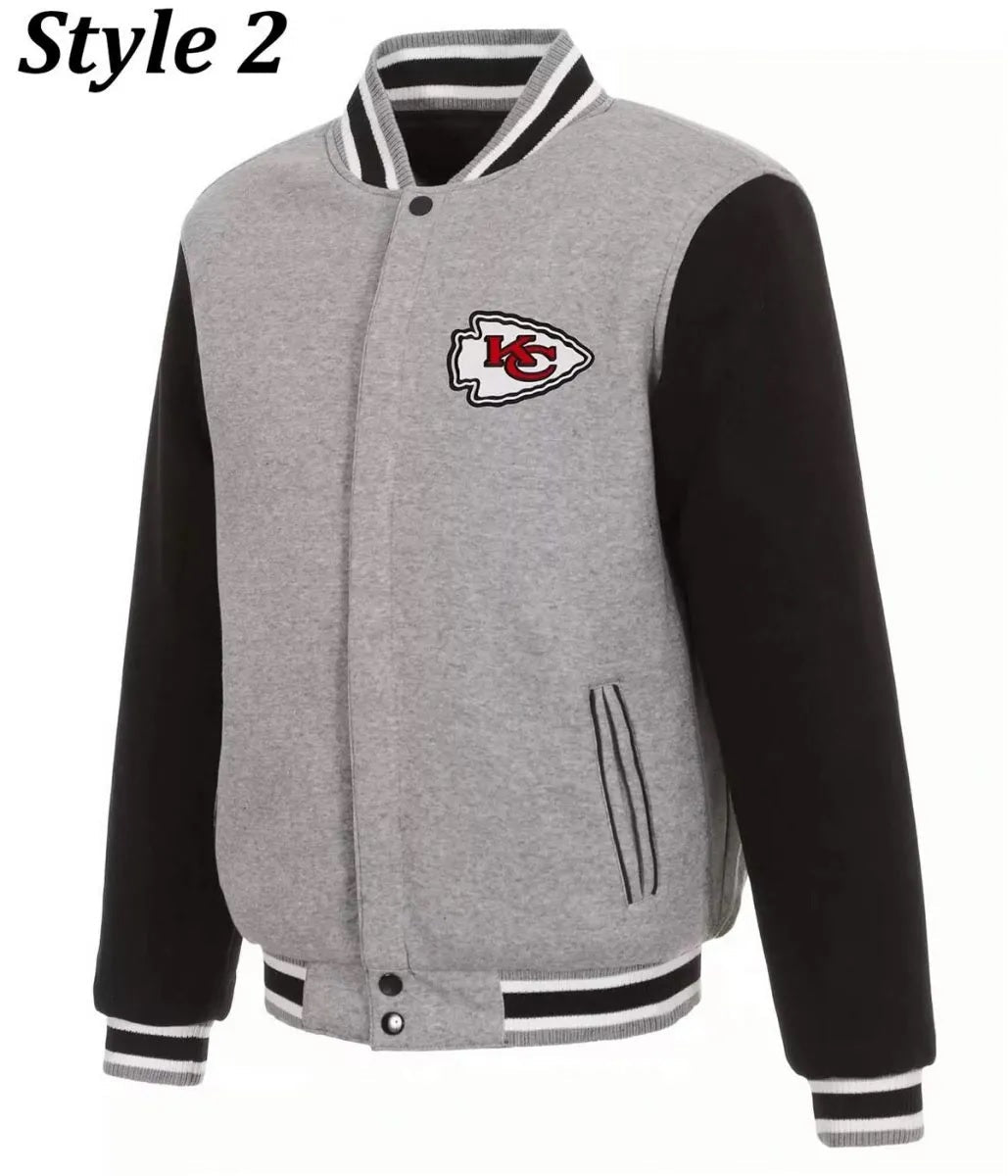 Kansas City Chiefs Triple Black Logo Varsity Jacket USA Jackets