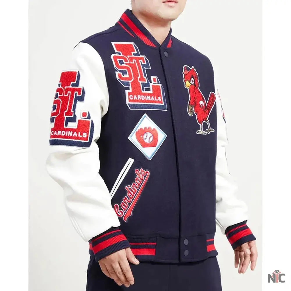 St Louis Cardinals Mash Up Varsity Jacket NYC Jackets