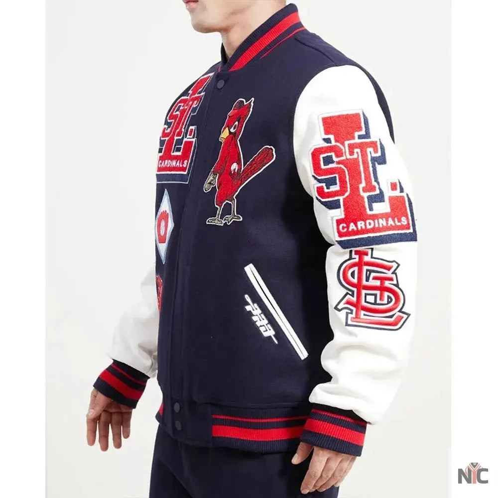 St Louis Cardinals Mash Up Varsity Jacket NYC Jackets