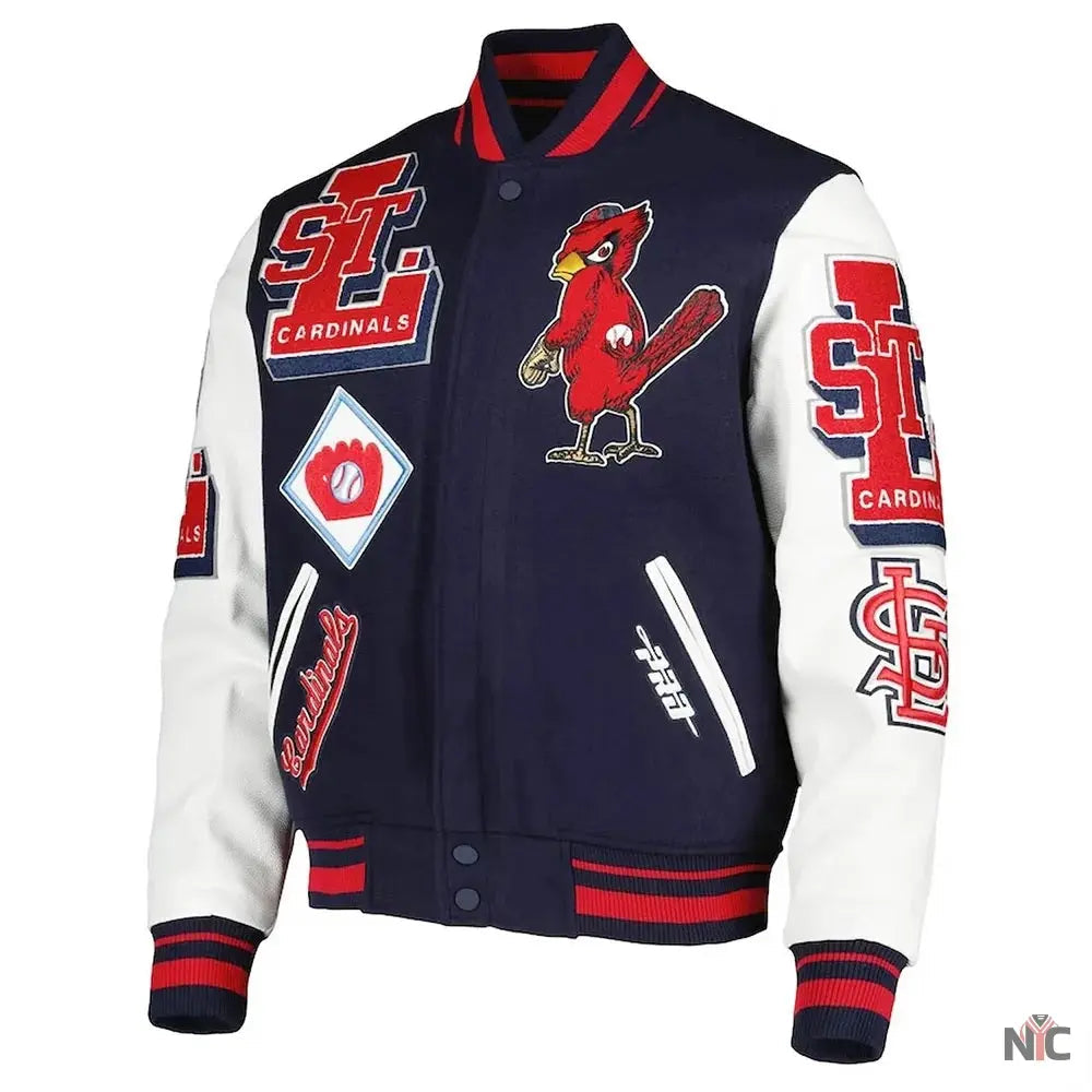 St Louis Cardinals Mash Up Varsity Jacket NYC Jackets
