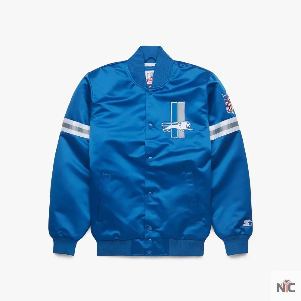Starter Detroit Lions Heavyweight Satin Jacket NYC Jackets