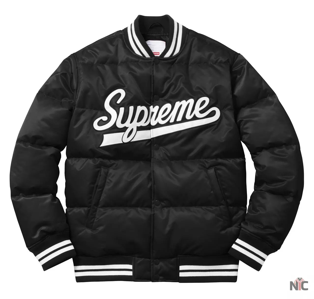 Supreme Black Puffy Varsity Jacket NYC Jackets