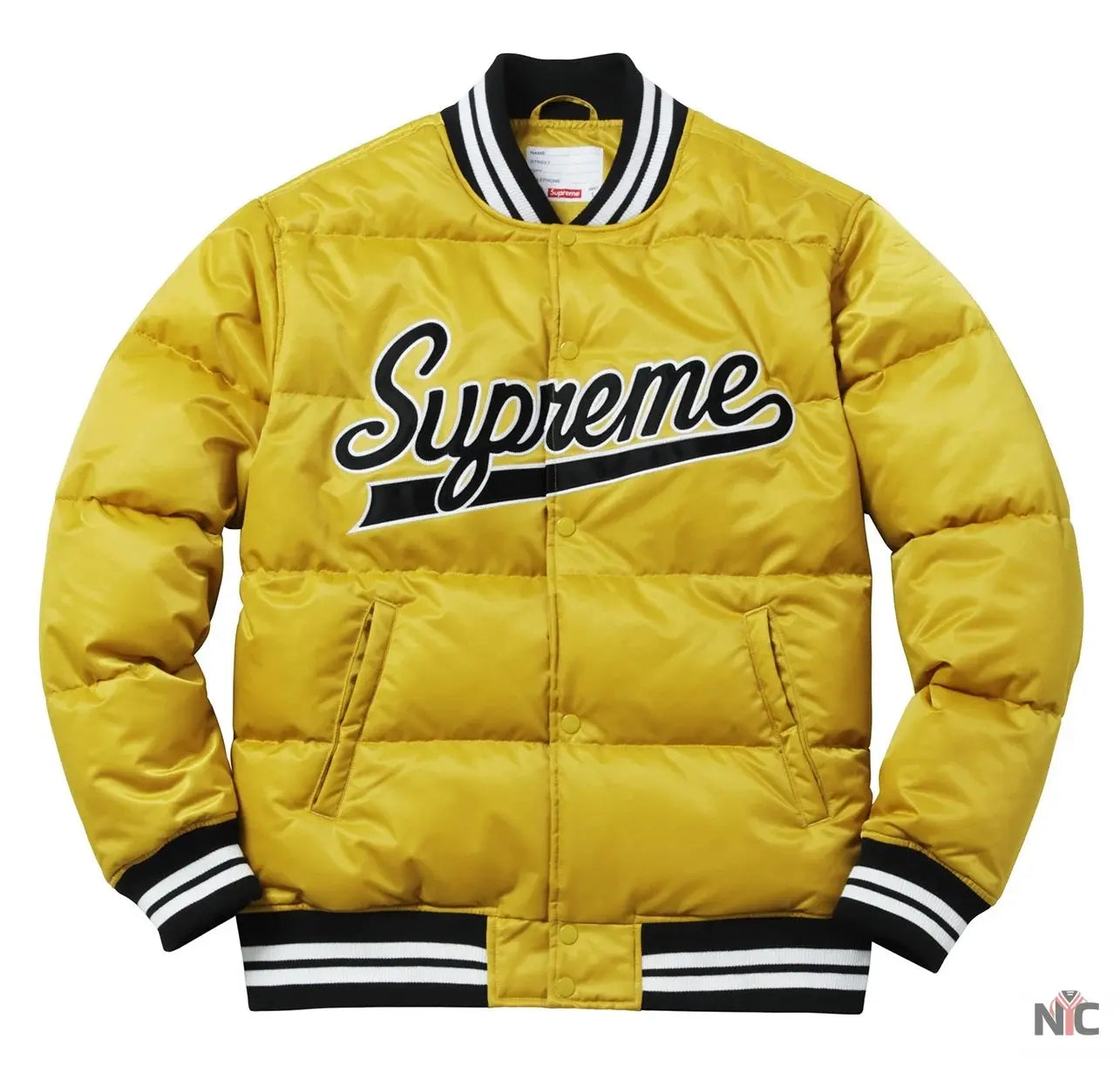 Supreme Black Puffy Varsity Jacket NYC Jackets
