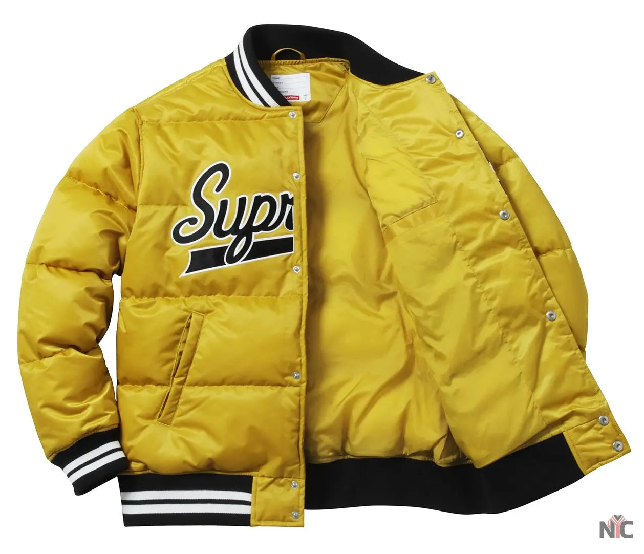 Supreme Black Puffy Varsity Jacket NYC Jackets