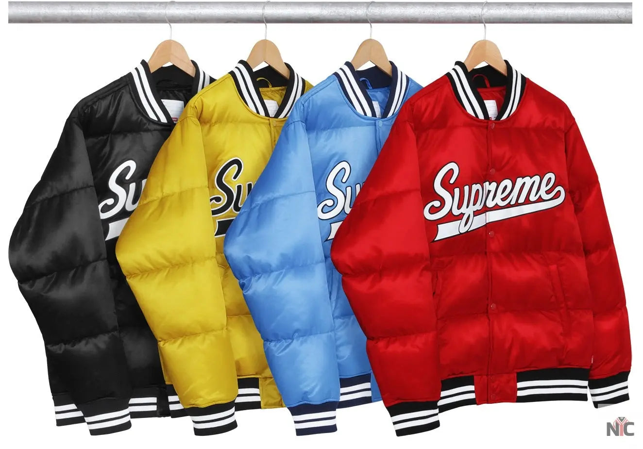 Supreme Black Puffy Varsity Jacket NYC Jackets