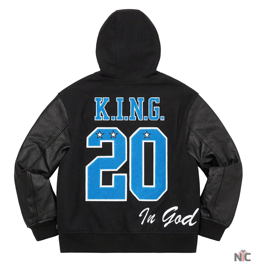 Supreme King Hooded Varsity Jacket NYC Jackets