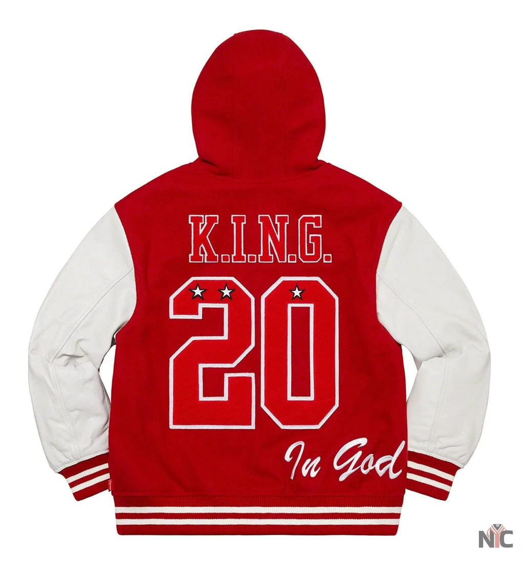 Supreme King Hooded Varsity Jacket NYC Jackets