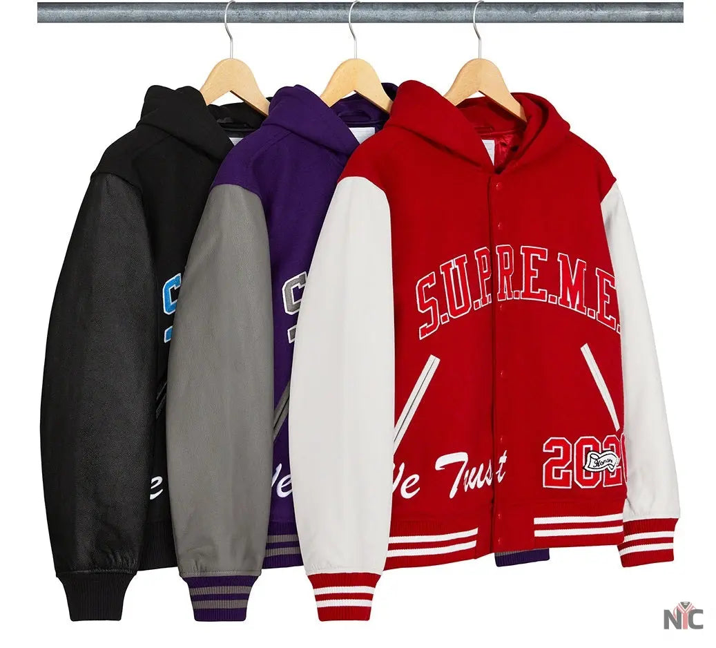Supreme King Hooded Varsity Jacket NYC Jackets
