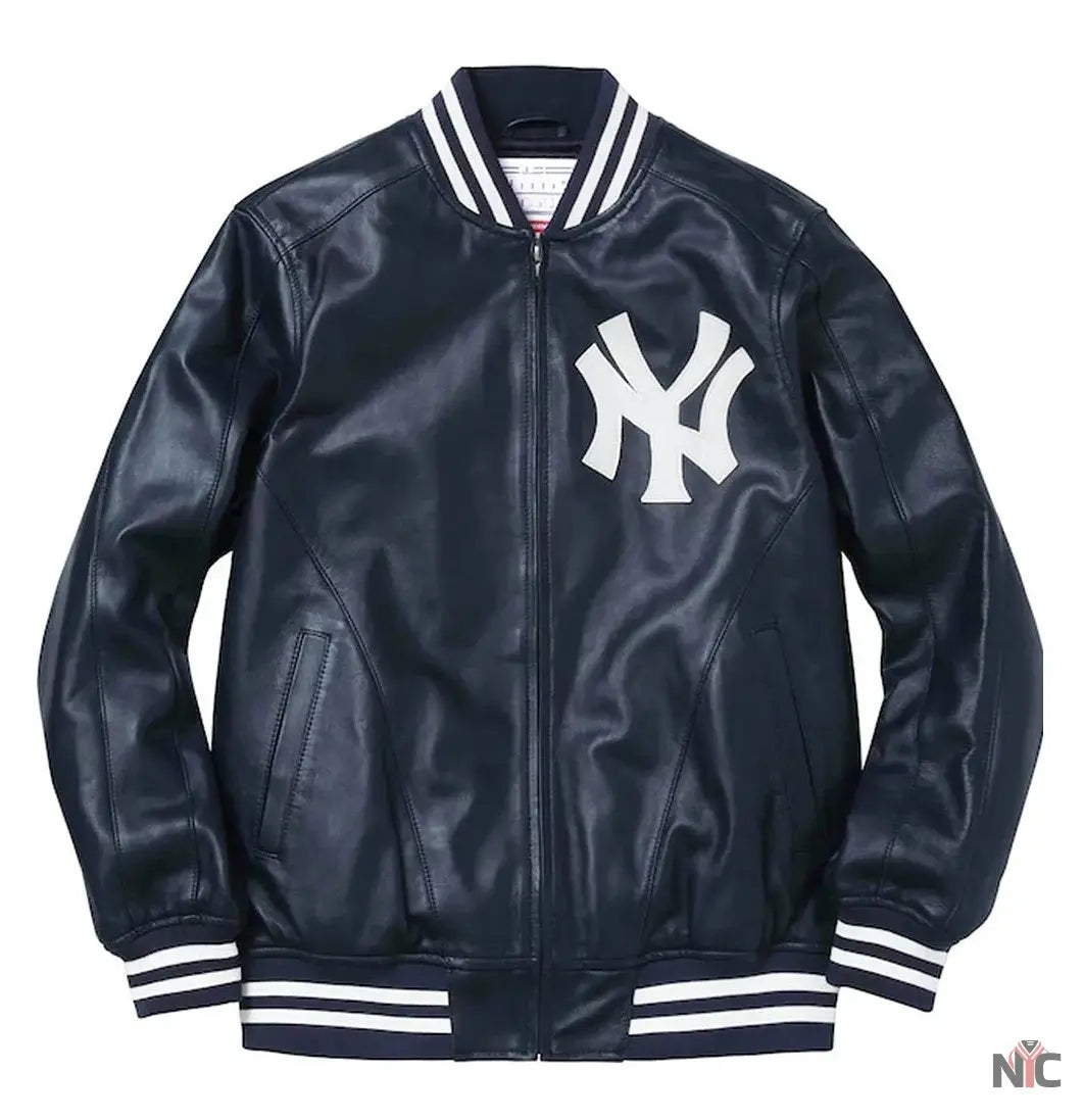 Supreme NY Yankees Leather Varsity Jacket NYC Jackets