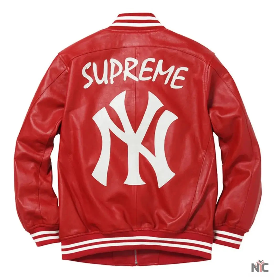 Supreme NY Yankees Leather Varsity Jacket NYC Jackets