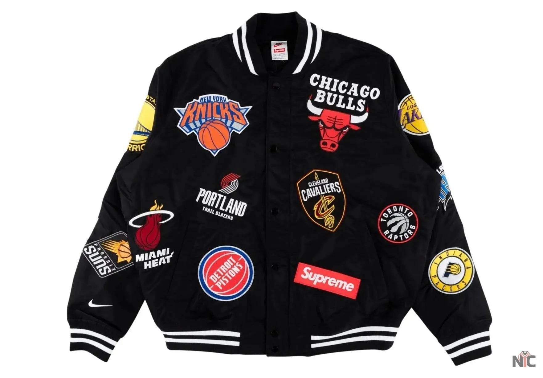 Supreme X Nike NBA Teams Logo Varsity Jacket NYC Jackets