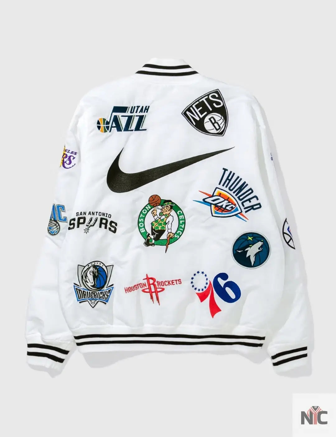 Supreme X Nike NBA Teams Logo Varsity Jacket NYC Jackets