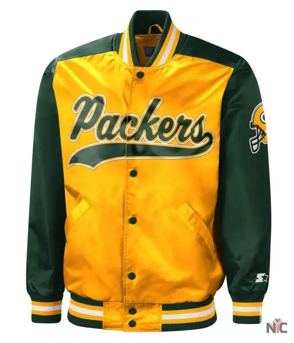 Tradition Green Bay Packers Satin Jacket NYC Jackets