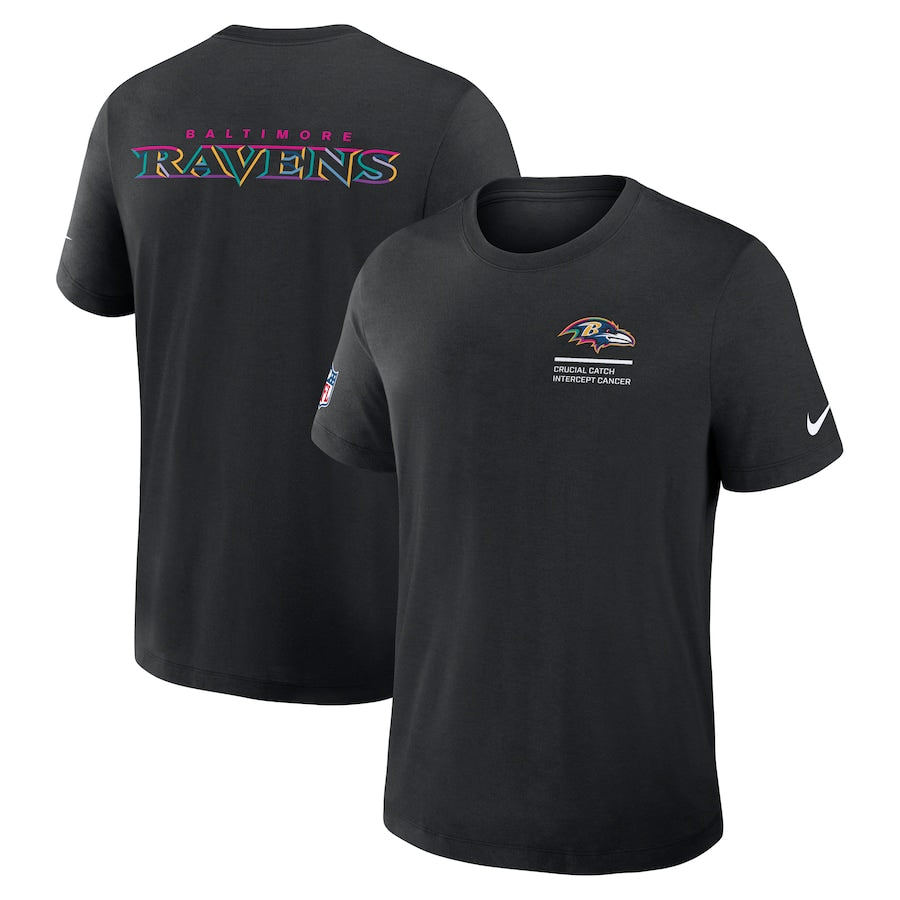 Baltimore Ravens Nike Black 2025 NFL Crucial Catch Tri-Blend Dri-FIT T-Shirt Jacket99