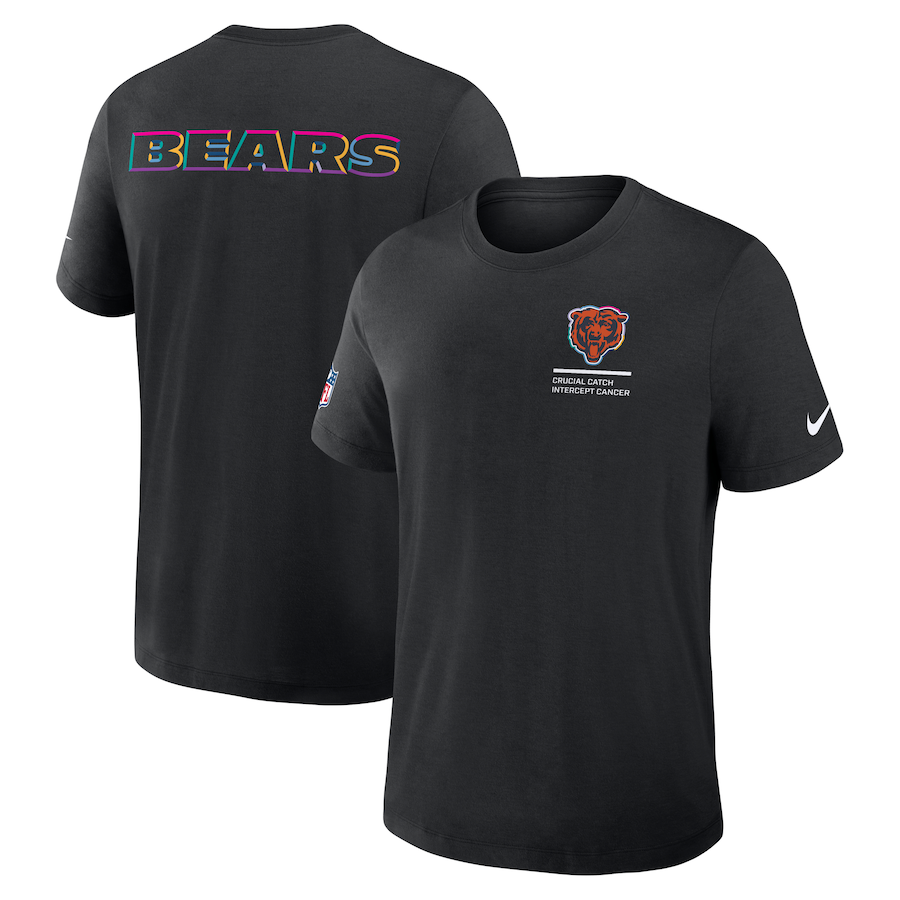 Chicago Bears Nike Black 2025 NFL Crucial Catch Tri-Blend Dri-FIT T-Shirt Jacket99