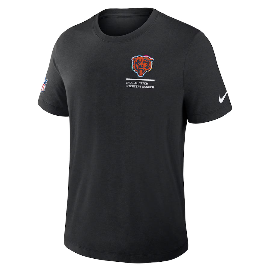 Chicago Bears Nike Black 2025 NFL Crucial Catch Tri-Blend Dri-FIT T-Shirt Jacket99