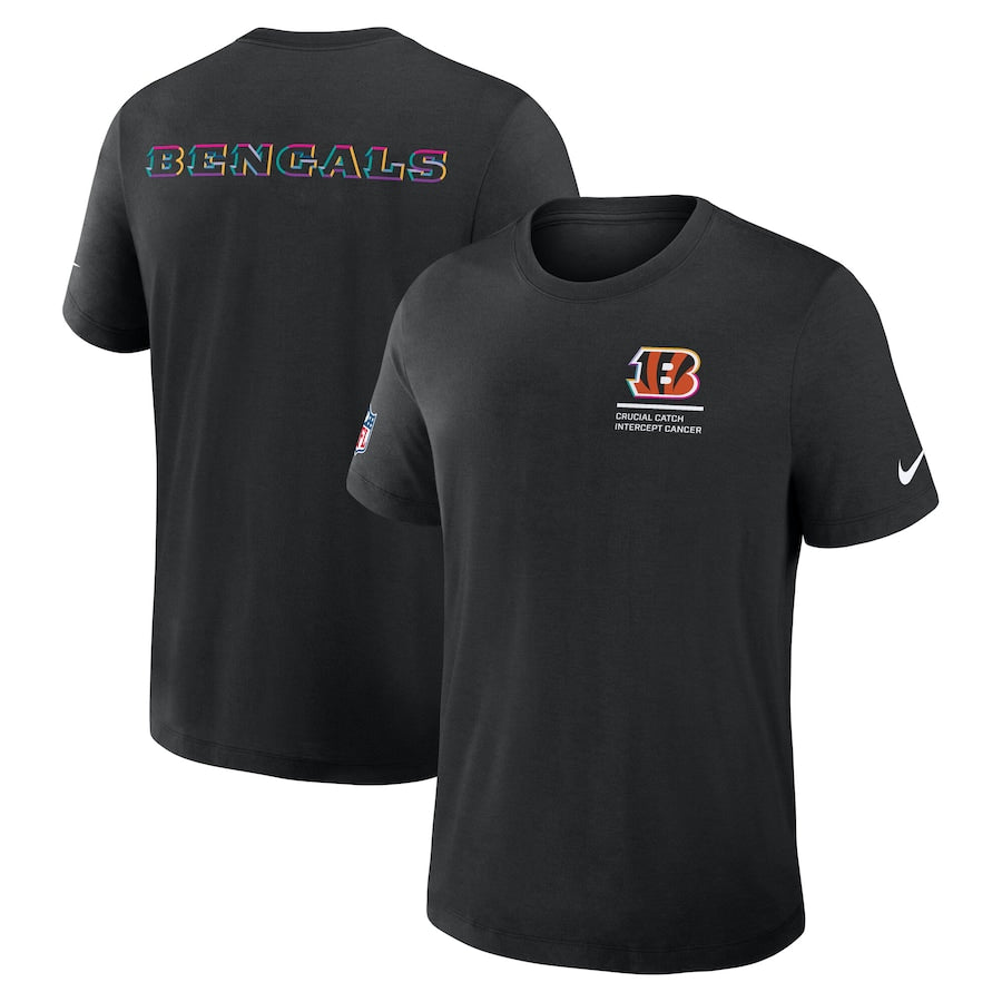 Cincinnati Bengals Nike Black 2025 NFL Crucial Catch Tri-Blend Dri-FIT T-Shirt Jacket99