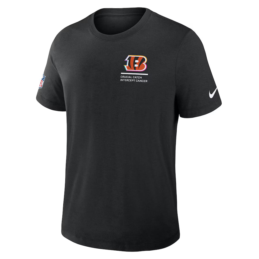 Cincinnati Bengals Nike Black 2025 NFL Crucial Catch Tri-Blend Dri-FIT T-Shirt Jacket99
