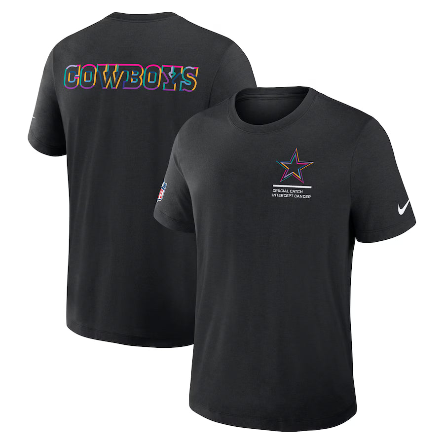 Dallas Cowboys Nike Black 2025 NFL Crucial Catch Tri-Blend Dri-FIT T-Shirt Jacket99