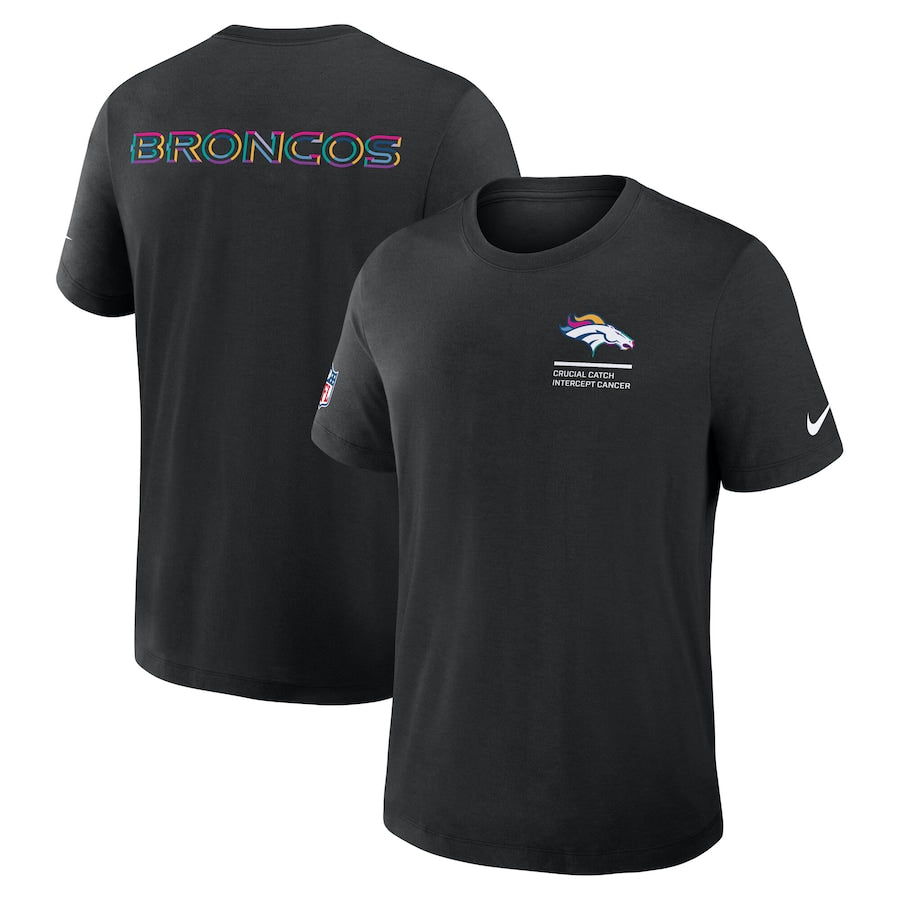 Denver Broncos Nike Black 2025 NFL Crucial Catch Tri-Blend Dri-FIT T-Shirt Jacket99