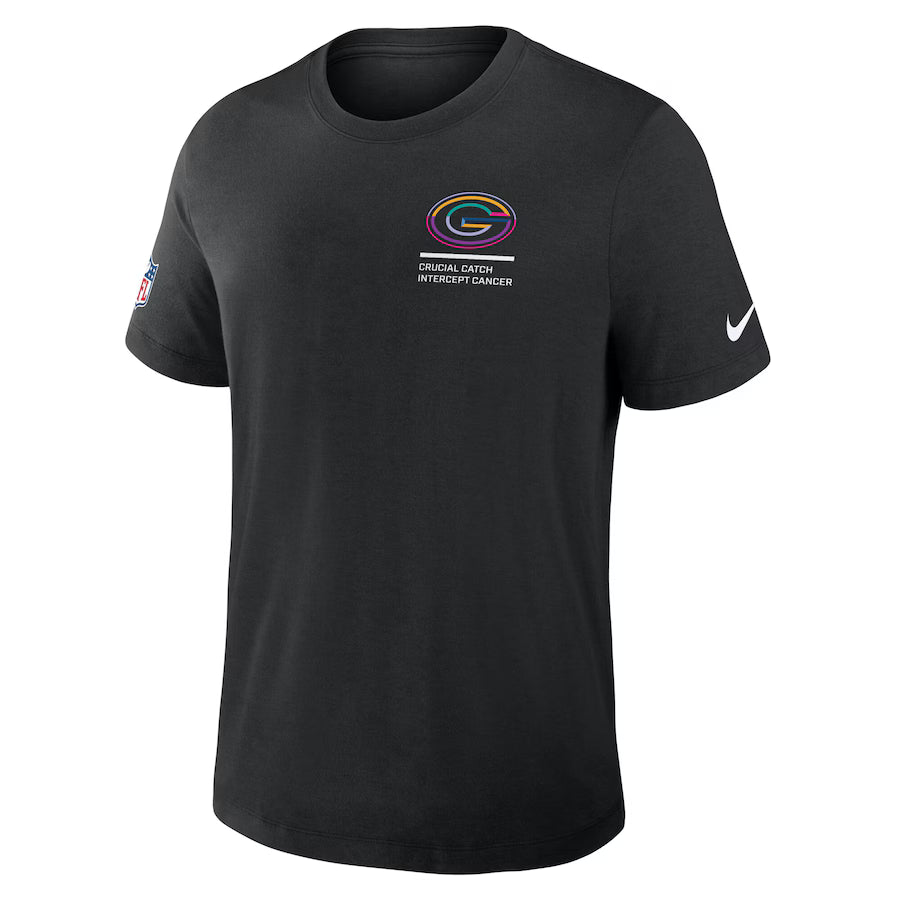 Green Bay Packers Nike Black 2025 NFL Crucial Catch Tri-Blend Dri-FIT T-Shirt Jacket99
