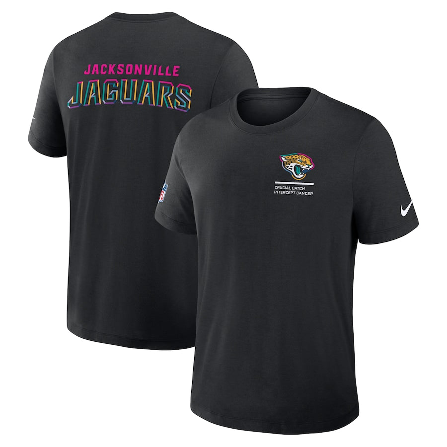 Jacksonville Jaguars Nike Black 2025 NFL Crucial Catch Tri-Blend Dri-FIT T-Shirt Jacket99