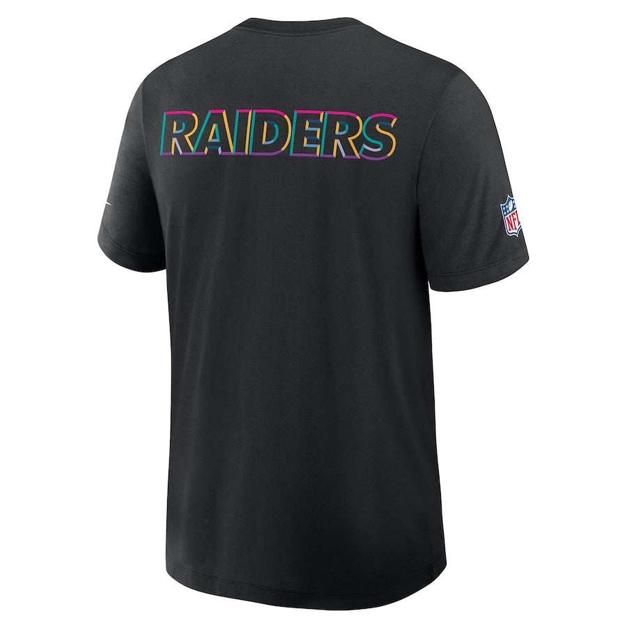 Las Vegas Raiders Nike Black 2025 NFL Crucial Catch Tri-Blend Dri-FIT T-Shirt Jacket99