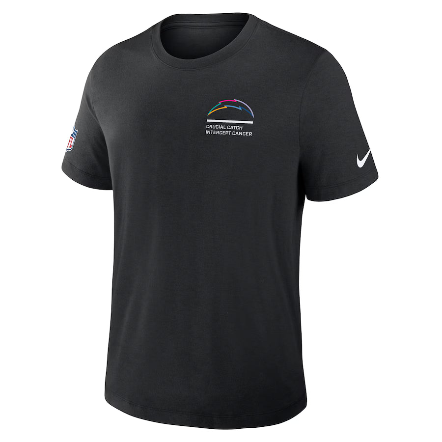 Los Angeles Chargers Nike Black 2025 NFL Crucial Catch Tri-Blend Dri-FIT T-Shirt Jacket99