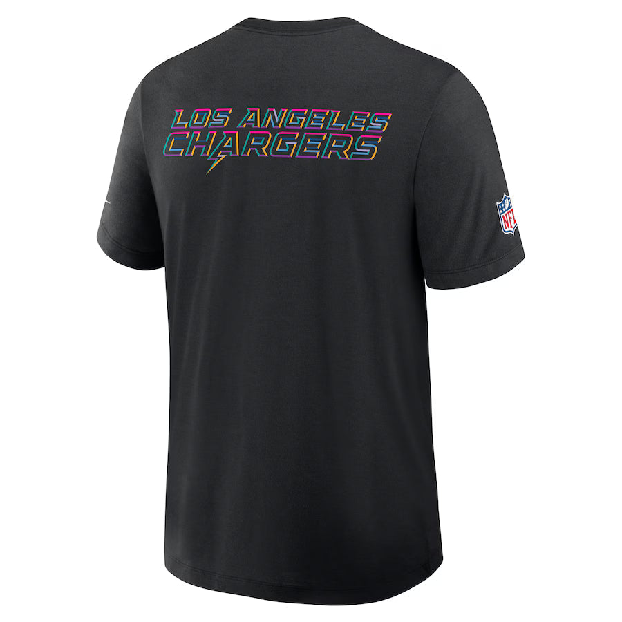 Los Angeles Chargers Nike Black 2025 NFL Crucial Catch Tri-Blend Dri-FIT T-Shirt Jacket99