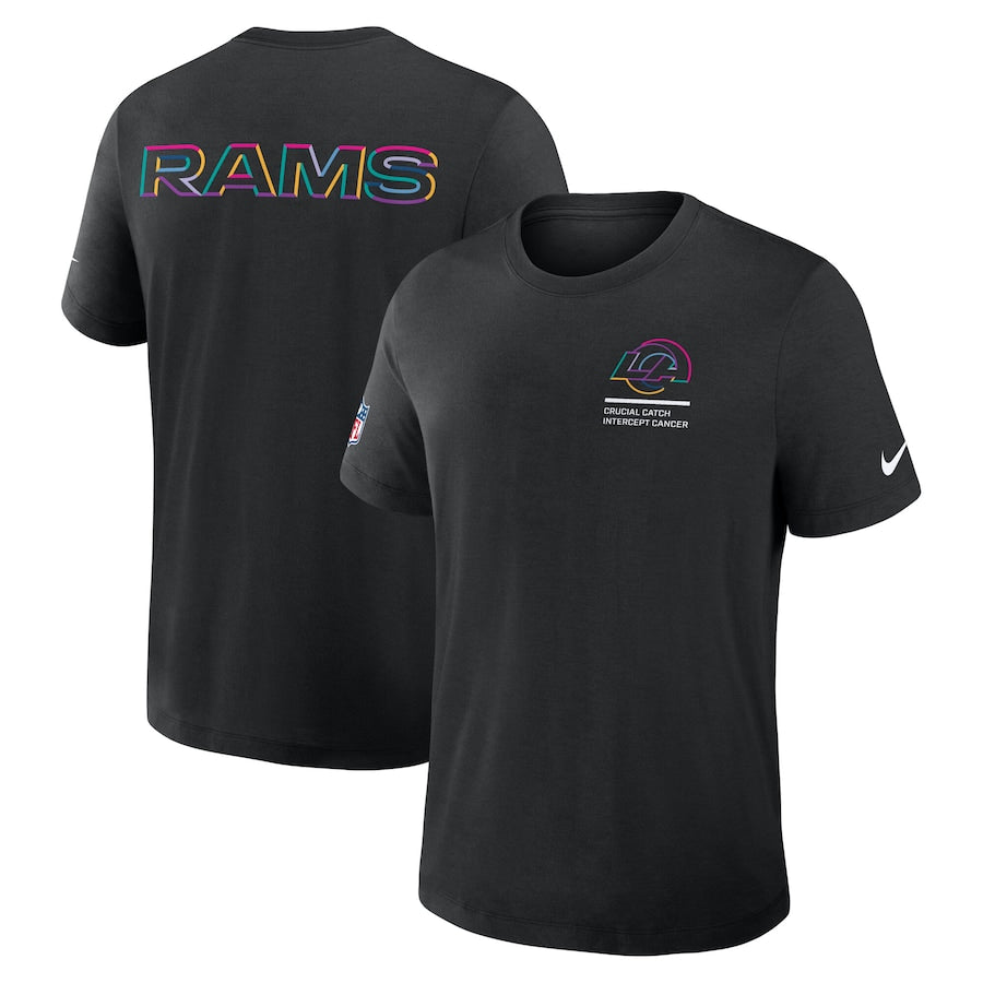 Los Angeles Rams Nike Black 2025 NFL Crucial Catch Tri-Blend Dri-FIT T-Shirt Jacket99