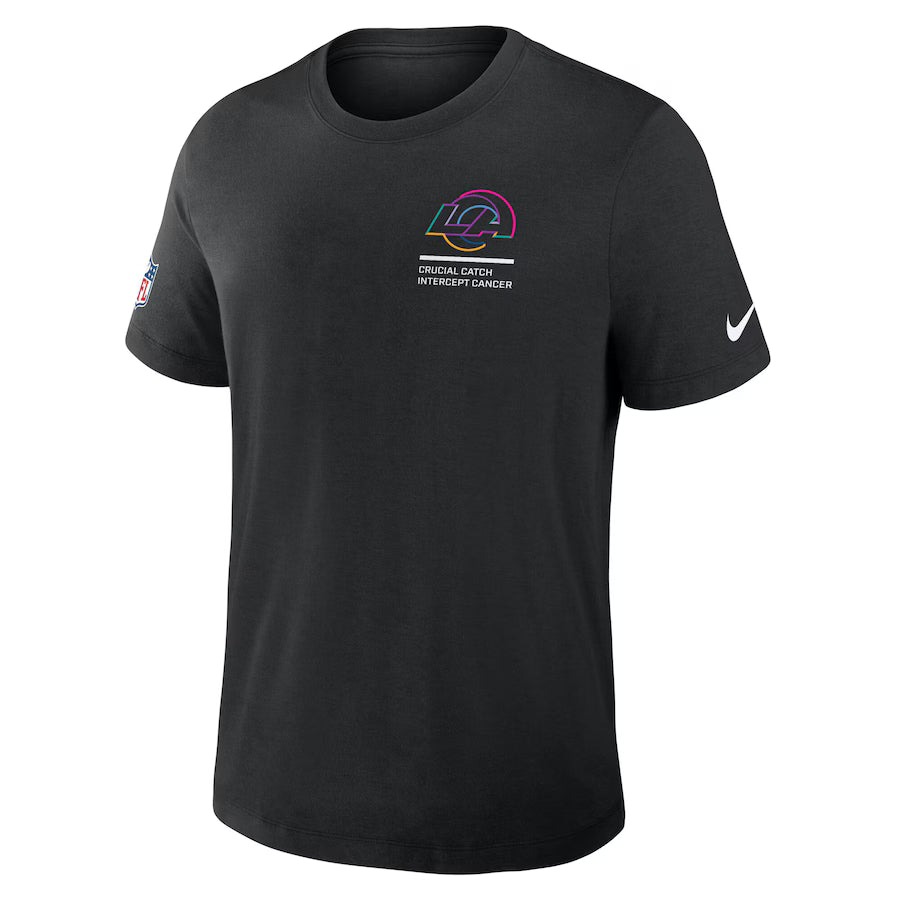 Los Angeles Rams Nike Black 2025 NFL Crucial Catch Tri-Blend Dri-FIT T-Shirt Jacket99