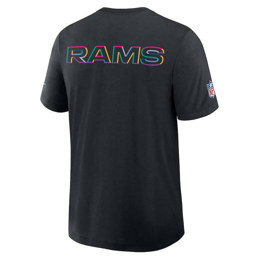 Los Angeles Rams Nike Black 2025 NFL Crucial Catch Tri-Blend Dri-FIT T-Shirt Jacket99