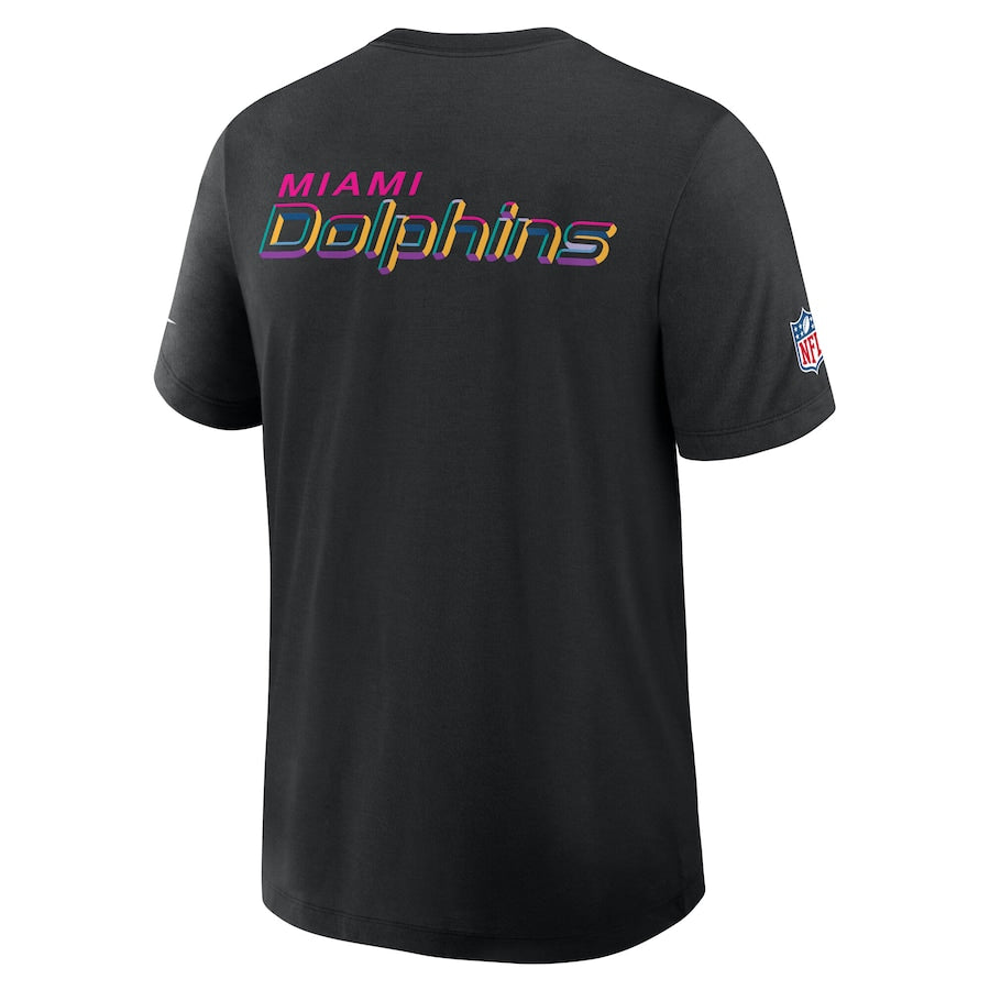 Miami Dolphins Nike Black 2025 NFL Crucial Catch Tri-Blend Dri-FIT T-Shirt Jacket99