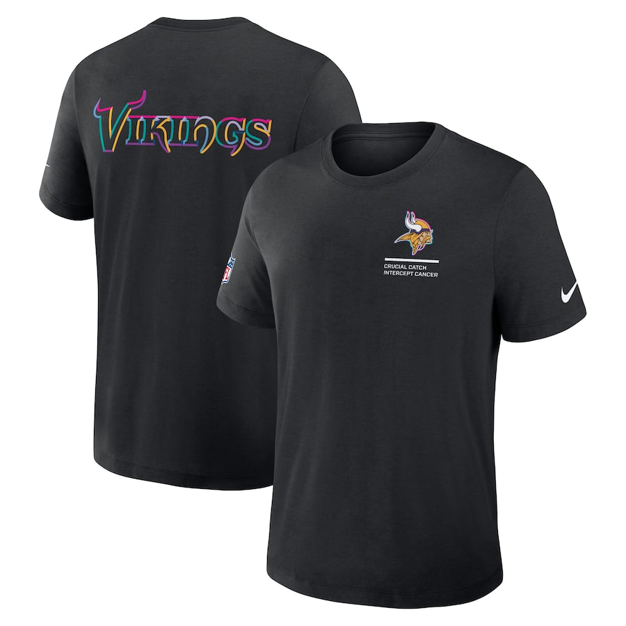 Minnesota Vikings Nike Black 2025 NFL Crucial Catch Tri-Blend Dri-FIT T-Shirt Jacket99