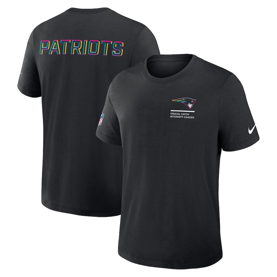 New England Patriots Nike Black 2025 NFL Crucial Catch Tri-Blend Dri-FIT T-Shirt Jacket99