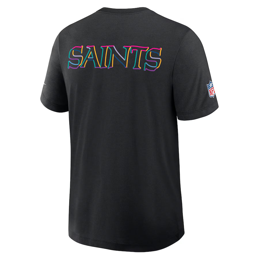 New Orleans Saints Nike Black 2025 NFL Crucial Catch Tri-Blend Dri-FIT T-Shirt Jacket99