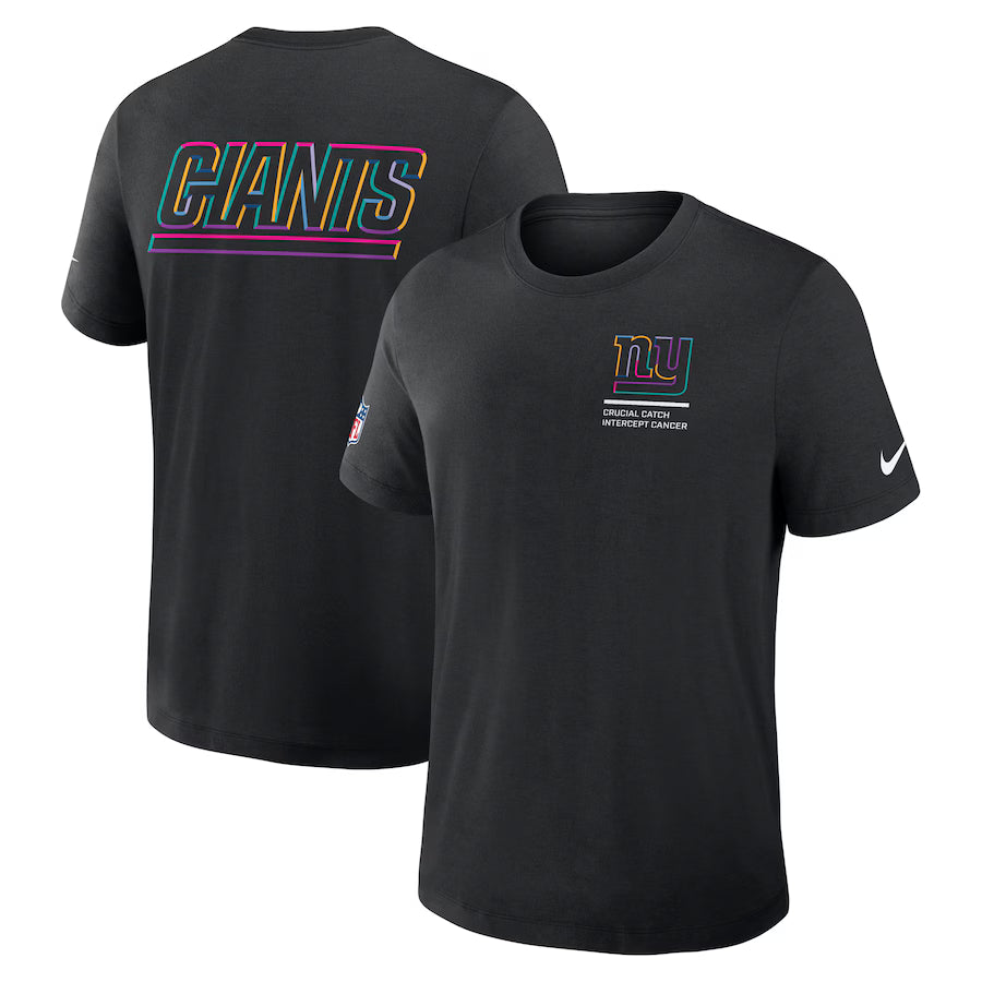 New York Giants Nike Black 2025 NFL Crucial Catch Tri-Blend Dri-FIT T-Shirt Jacket99