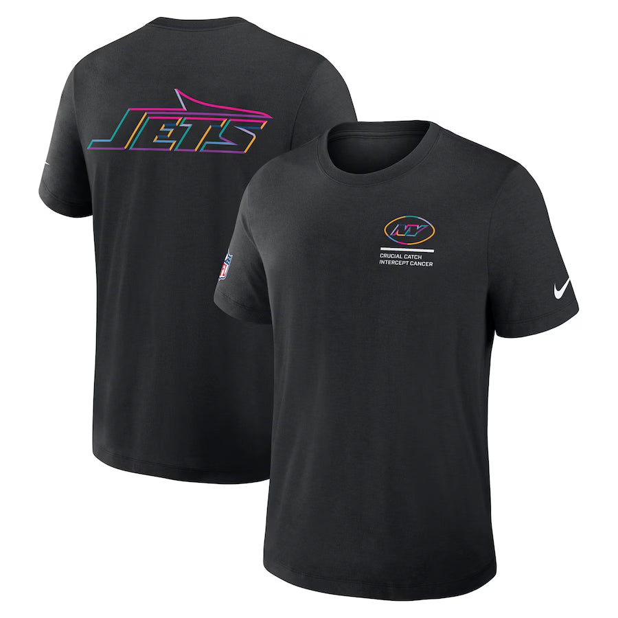New York Jets Nike Black 2025 NFL Crucial Catch Tri-Blend Dri-FIT T-Shirt Jacket99