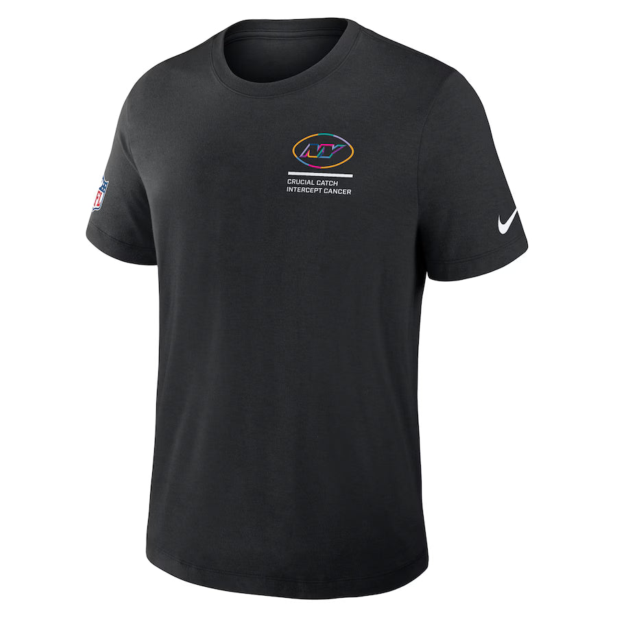 New York Jets Nike Black 2025 NFL Crucial Catch Tri-Blend Dri-FIT T-Shirt Jacket99