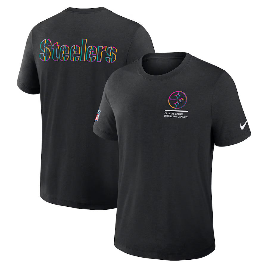 Pittsburgh Steelers Nike Black 2025 NFL Crucial Catch Tri-Blend Dri-FIT T-Shirt Jacket99